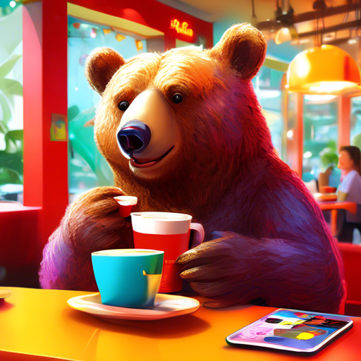 Bask Bear enjoying coffee